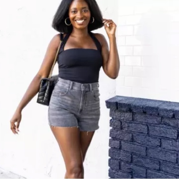 NWT EXPRESS XS Body Contour Double Layer Halter Neck Tank gray - Picture 10 of 13